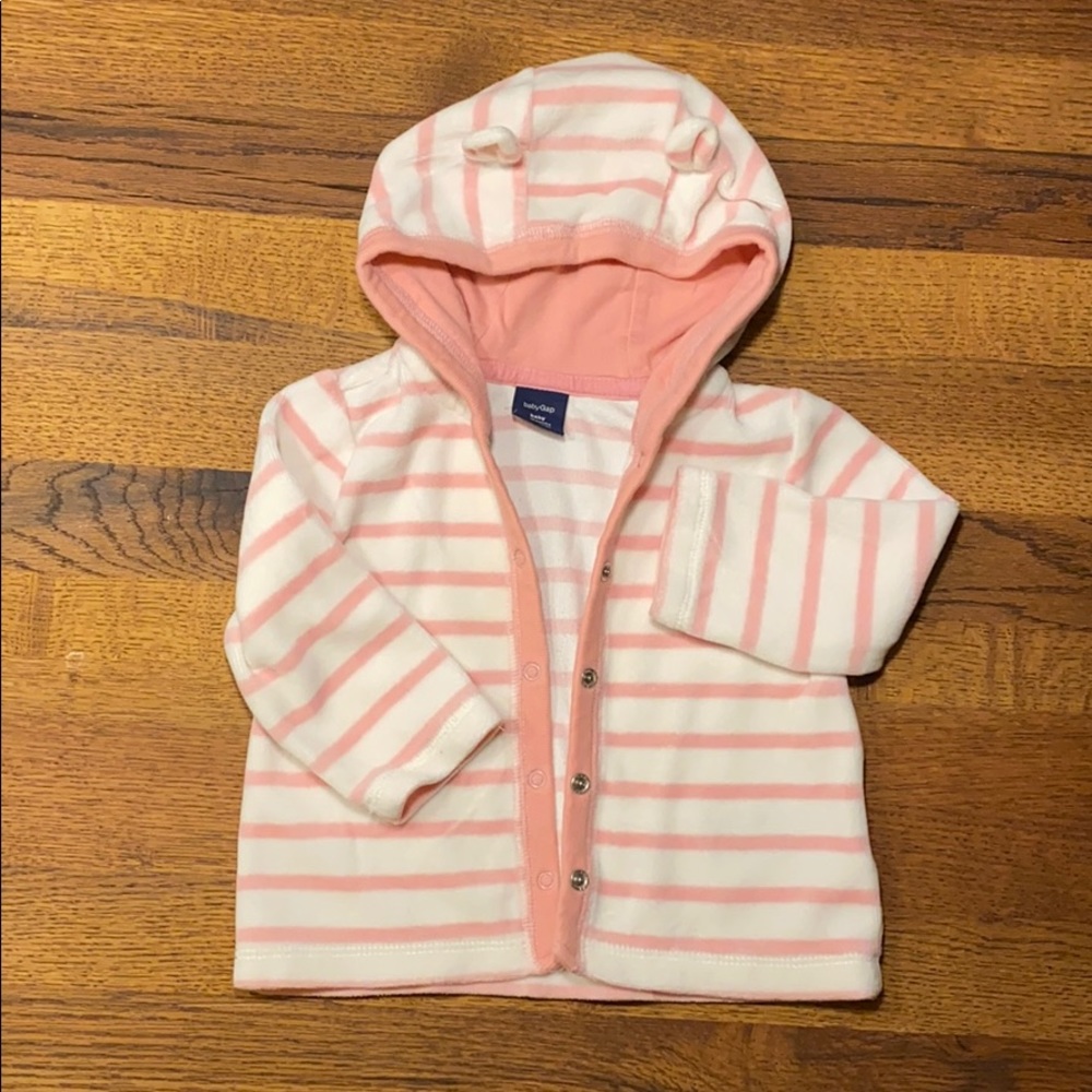 Baby Gap velour baby bear ear hoodie.